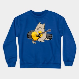 Street Cat performer playing acoustic guitar Crewneck Sweatshirt